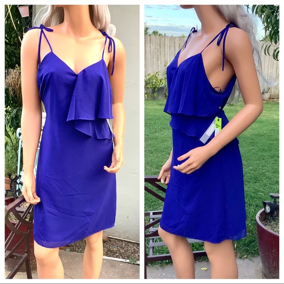 πHPπ₯NWT Med Cocktail Event Ruffle Sabrina Dress - Picture 13 of 16